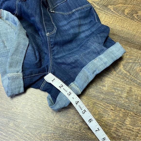 Judy Blue Pull On Jean Shorts High Rise Cuffed Denim Dark Wash Womens Small - Picture 7 of 9